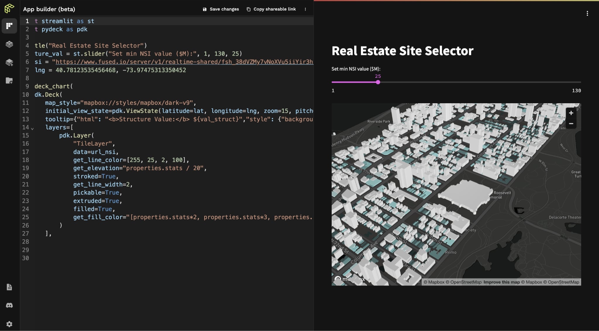 Real estate site selector